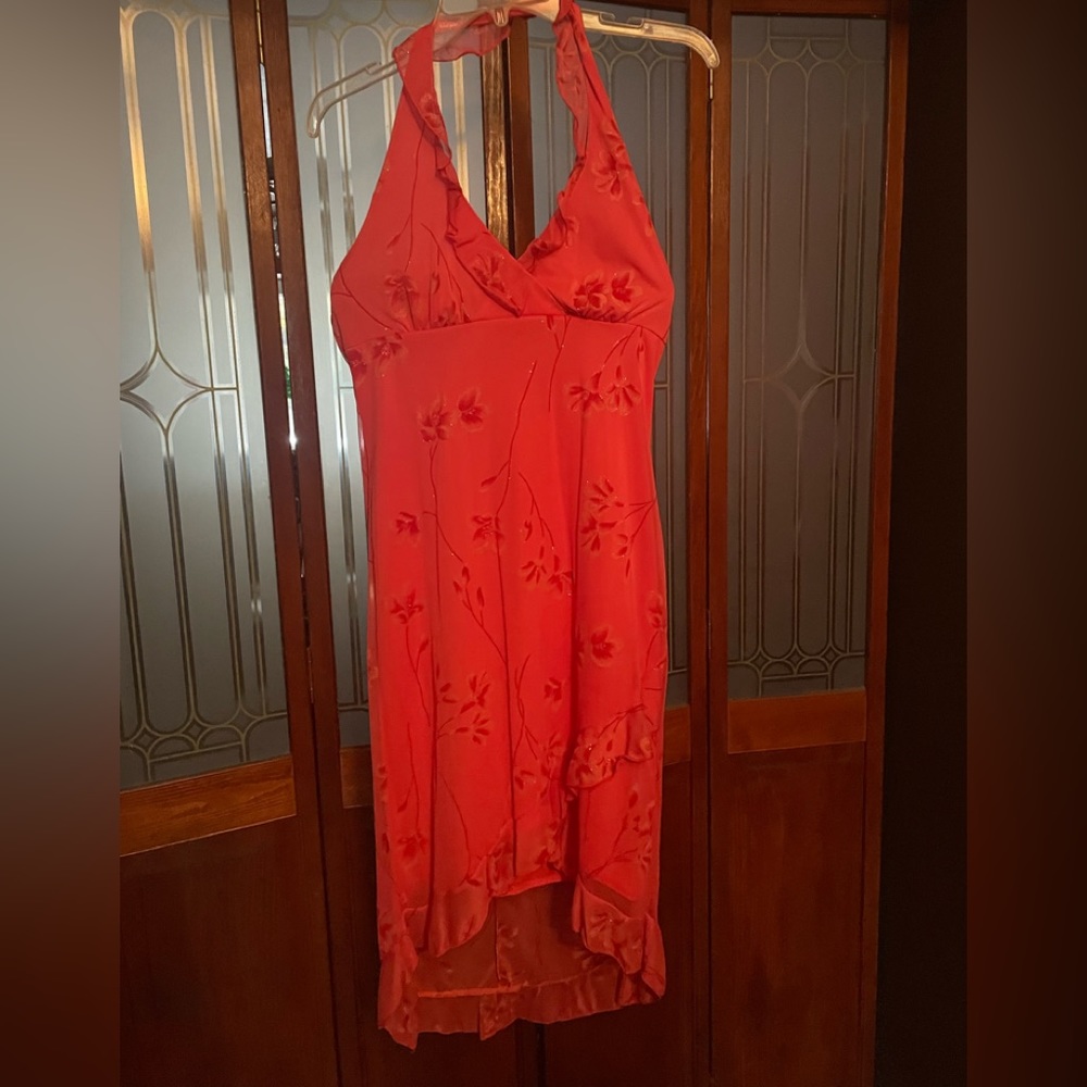 Bright pink halter, formal dress